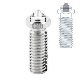 Upgrade Bimetal My Nozzle 0.4 Hardened Steel Plated Copper Compatible with Volcano Heater Block hotend Genius Pro Sidewinder SW X1 X2 FLSUN SR AC Vyper Kobra Max/Plus, Kobra 2 3D Printer (0.4mm)