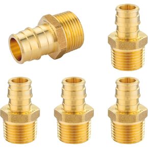 5-Pack PEX-A Fitting, PEX Expansion 1-Inch Male Thread Adapter,1" Male NPT x 1" PEX-A,ASTM F1960