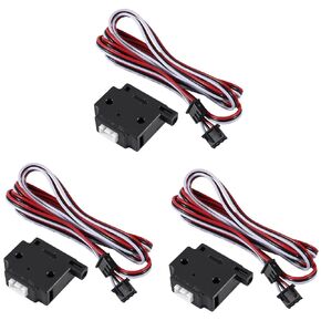 3 Set Filament Break Detection Sensor Modules 3D Printer Accessories with 1M Cable for 1.75mm Filament Extruder Material Run-Out Detector for 3D Printer (Black)