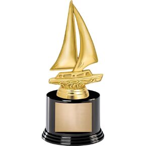 7.5" Sailboat Award On Round Trophy Base