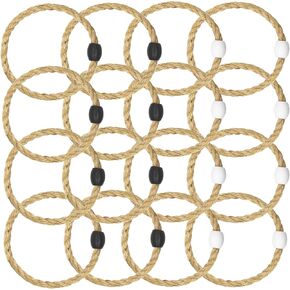 16 Pack Rope Ring Toss Game Replacement Parts for Adults and Kids, Outdoor Toss Rings for Agility Practice and Speed Game and Yard Games and Lawn Games for Party (Black and White)