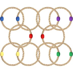 10 Pcs Multicolor Rope Ring Toss Game Replacement Parts for Adults and Kids, Outdoor Toss Rings for Agility Practice and Speed Game, Yard and Lawn Games for Party(5Colors-Blue Purple Red Yellow Green)