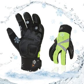 Vgo... 1-Pair -4℉ or above 3M Thinsulate C100 Lined High Dexterity Touchscreen Synthetic Leather Winter Warm Work Gloves, Waterproof Insert (Size L, Black, SL8777FW)