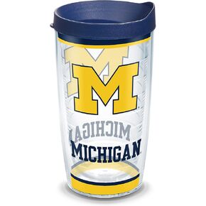 Tervis Made in USA Double Walled University of Michigan UM Wolverines Insulated Tumbler Cup Keeps Drinks Cold & Hot, 16oz, Tradition
