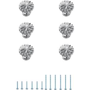 Aluminum Alloy Circular Single Hole knob is Suitable for cabinets, Drawers, wardrobes, and Shoe cabinets (Bright Silver)