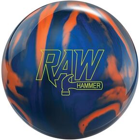 Bowlerstore Products Hammer PRE-DRILLED Raw Hammer Bowling Ball - Blue/Black/Orange 15lbs