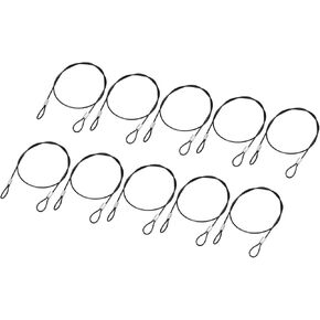 YOKIVE 10 Pcs Safety Cable Locks, Stainless Steel Security Wire Rope with Double Loops | Great for Outdoor, Luggage Locks (Black, 2-Feet)