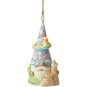Enesco Jim Shore Heartwood Creek Four Seasons Coastal Gnome with Sandcastle Hanging Ornament, 4.12 Inches, Stone Resin