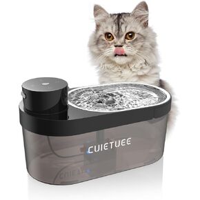 Cat Water Fountain Battery Operated 4L/135oz Pet Fountain Cat Water Dispenser Dog Water Fountain Multi-Mode Ultra-Quiet Sensor Controlled with Stainless Steel Bowl 2 Filters Easy Cleaning