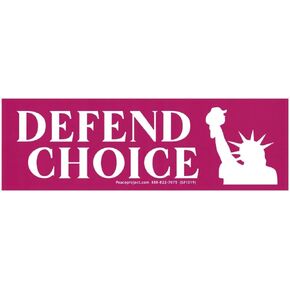 Defend Choice with Statue of Liberty Pro-Choice Freedom Car Bumper Sticker Decal 7.75-by-2.5 Inches (Vinyl Sticker)