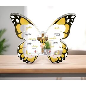 Christian Gifts for Women, Bible Verses Religious Gifts for Mom, 5.1x3.9 in Butterfly-Shaped Acrylic Keepsake Gifts, Perfect for Birthday Christmas Mothers Day Thanksgiving Decorations Gifts