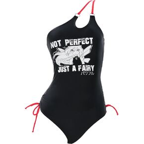 Winx Club Women's Bloom One Piece Swimsuit Not Perfect Just A Fairy One-Shoulder Design Bathing Suit