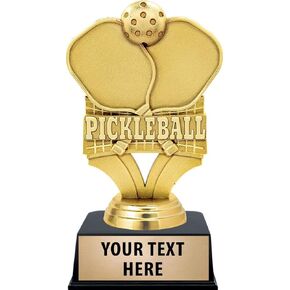 Crown Awards Pickleball Trophies with Custom Engraving, 6" Personalized Pickleball Trophy On Black Base Prime