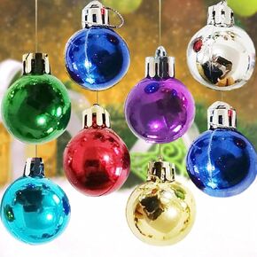 Colored Set of 24 Mini Christmas Balls Ornaments Mini Glitter Christmas Ball Door Wall Xmas Tree Shatterproof Christmas Hanging Balls Wedding Mardi Gras Party Decoration Supplies