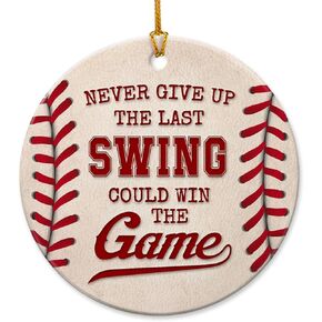 Baseball Christmas Ornaments 2024 for Baseball Player, Team, Friend - Ideal Gifts for Boys who Love Baseball, Baseball Fan Gifts, Sports Ornaments for Christmas Tree - Ceramic Christmas Decorations