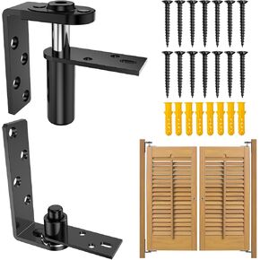 Saloon Door Hinges 304 Stainless Steel Swinging Door Hinge, Heavy Duty Double Swing Hinges Cafe Door Hinges for Swinging Door (Black)