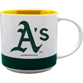 logobrands Extra Large 16oz Two Tone Coffee Mug, MLB Logo with Colored Band and Inner Color (San Francisco Giants)