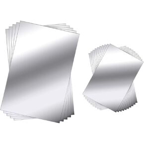 15Pcs Mirror Sheets Flexible Non Glass Mirror Square Plastic Mirror Self Adhesive Tiles Mirror Wall Stickers