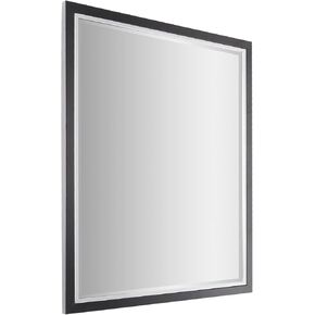 Head West Brushed Black Chrome Iron Metal Framed Beveled Edge Wall Mirror, Vanity Mirror, Bathroom Mirrors, Rectangle Mirrors, Living Room Mirrors - 24" x 30"