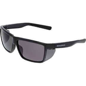 MCR Safety SR210 Swagger SR2 Series Safety Glasses with Thermo Plastic Rubber Nose Pads and Detachable Side Shields, Black Frame, Clear Lens