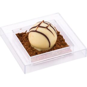 Restaurantware 2.5 x 2.5 Inch Dessert Plates 100 Disposable Appetizer Plates - For Cold Foods Black Plastic Mini Serving Plates Serve Appetizers Or Desserts For Buffet Or Catered Events