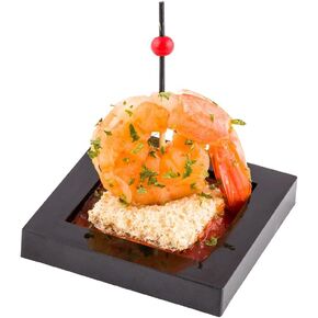 Restaurantware 2.5 x 2.5 Inch Dessert Plates 100 Disposable Appetizer Plates - For Cold Foods Black Plastic Mini Serving Plates Serve Appetizers Or Desserts For Buffet Or Catered Events