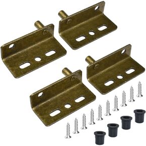 Aifeier ET 2 Sets Pivot Hinges Stainless Steel Silver Heavy Duty Concealed Shaft Door Hinges with Bushing for Wood Doors, Drawers, Furniture Cabinets, Wardrobe, Showcase, etc