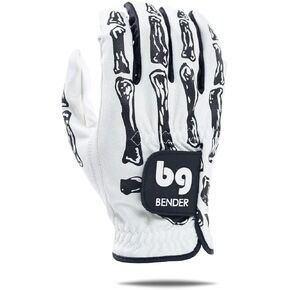 BG Bender Golf Glove | Wear On Left | (Crossbones, Mens Medium)