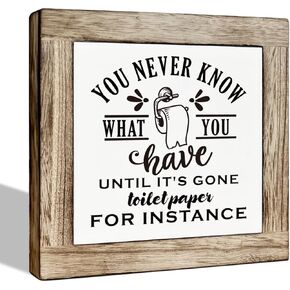 Bathroom Sign, Wooden Box Sign Plaque, Rustic Wood Table Sign, Funny Toilet Decor for Shelf, Tabletop Decor, Home Decor, Farmhouse Wood Block Sign for Bathroom - Good Morning Gorgeous
