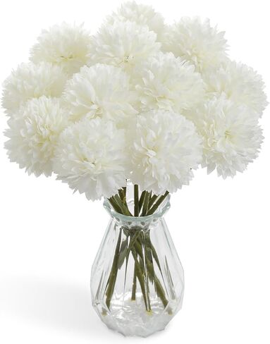 Serra Flora Artificial Chrysanthemums Fall Flowers Silk Orange Ball Flowers Bouquet Fake Mums Flowers for Wedding Autumn Thanksgiving Home Decor in Saudi Arabia