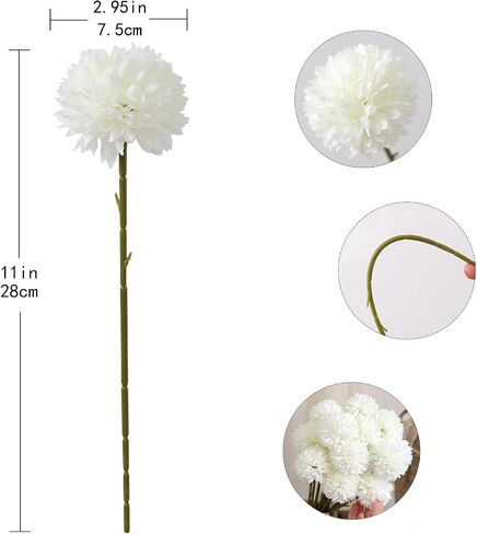 Serra Flora Artificial Chrysanthemums Fall Flowers Silk Orange Ball Flowers Bouquet Fake Mums Flowers for Wedding Autumn Thanksgiving Home Decor in Saudi Arabia