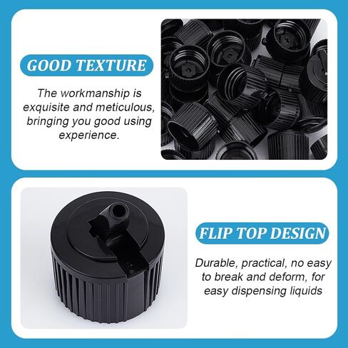 OLYCRAFT 36pcs 28/410 Flip Top Dispensing Cap Black Replacement Bottles Caps Reusable Plastic Bottle Cap Flip Top Caps for Shampoo Moisturizer Squeeze Bottles Dispensing Caps - Inner Diameter 28mm in Saudi Arabia