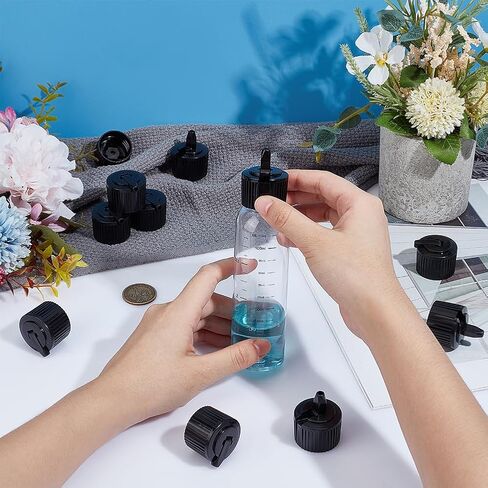 OLYCRAFT 36pcs 28/410 Flip Top Dispensing Cap Black Replacement Bottles Caps Reusable Plastic Bottle Cap Flip Top Caps for Shampoo Moisturizer Squeeze Bottles Dispensing Caps - Inner Diameter 28mm in Saudi Arabia