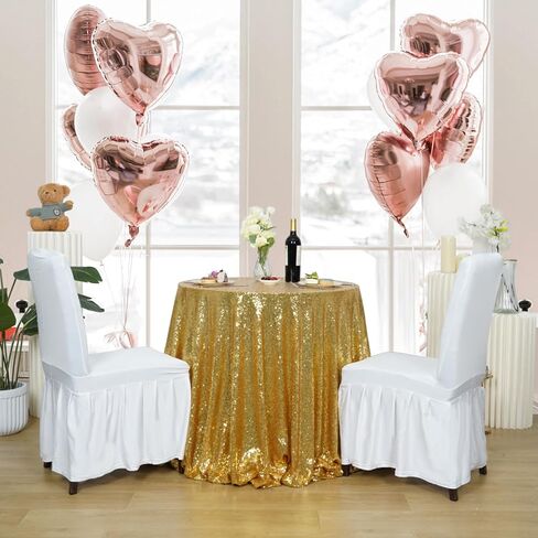 SquarePie Dining Room Chair Covers Set of 2,Universal Stretch Chair Slipcover with Skirt,Fit Chair Seat Covers for Home Wedding Party Banquet (White) in Saudi Arabia