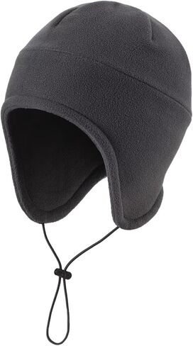 LLmoway Mens Womens Earflap Hat Fleece Beanie Watch Cap Soft Warm Winter Hats with String for Snow Cycling in Saudi Arabia