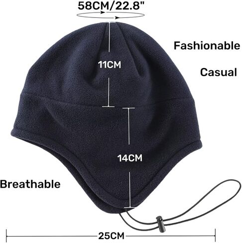 LLmoway Mens Womens Earflap Hat Fleece Beanie Watch Cap Soft Warm Winter Hats with String for Snow Cycling in Saudi Arabia