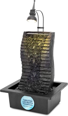 SereneLife Desktop Electric Water Fountain Decor w/ LED Illuminated Crystal Ball Accent - Indoor & Outdoor in Saudi Arabia