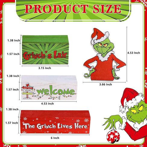 4 Pcs Wooden Christmas Tabletop Decor Winter Tiered Tray Decor Rustic Wood Christmas Winter Block Sign Gift Merry Christmas Centerpiece Farmhouse Christmas Table Decor in Saudi Arabia