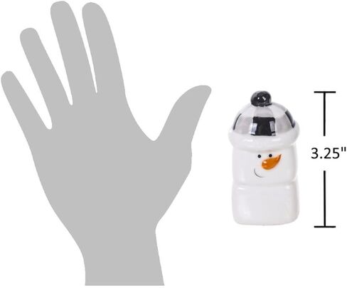 مجموعة The Bridge Collection هزازات ملح وفلفل رجل الثلج - رجال ثلج احتفاليون يرتدون قبعات هزازات ملح وفلفل من السيراميك - ديكور سطح طاولة المطبخ للعطلات in Kuwait