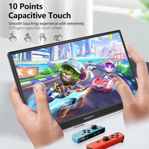Portable Monitor Touchscreen Monitor 14 Inch HDR 1920x1200 400cd/m² USB C/HDMI IPS Touch Monitor with Dual Speakers, External Monitor for Laptop/PC/Mac/Xbox/PS4/5 Switch, VESA in Saudi Arabia
