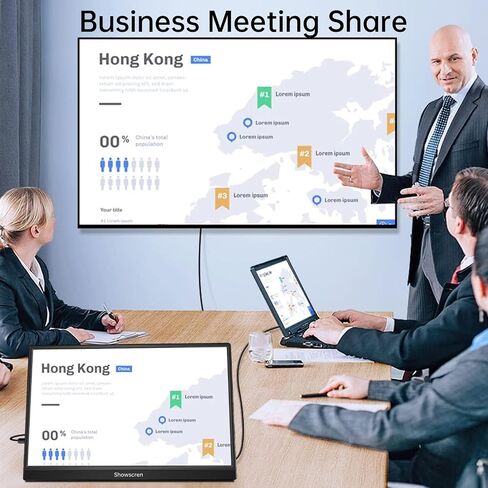 Portable Monitor Touchscreen Monitor 14 Inch HDR 1920x1200 400cd/m² USB C/HDMI IPS Touch Monitor with Dual Speakers, External Monitor for Laptop/PC/Mac/Xbox/PS4/5 Switch, VESA in Saudi Arabia