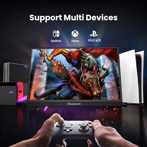 Portable Monitor Touchscreen Monitor 14 Inch HDR 1920x1200 400cd/m² USB C/HDMI IPS Touch Monitor with Dual Speakers, External Monitor for Laptop/PC/Mac/Xbox/PS4/5 Switch, VESA in Saudi Arabia