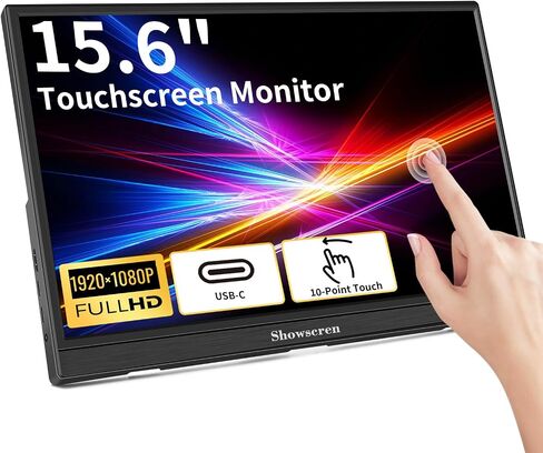 Portable Monitor Touchscreen Monitor 14 Inch HDR 1920x1200 400cd/m² USB C/HDMI IPS Touch Monitor with Dual Speakers, External Monitor for Laptop/PC/Mac/Xbox/PS4/5 Switch, VESA in Saudi Arabia