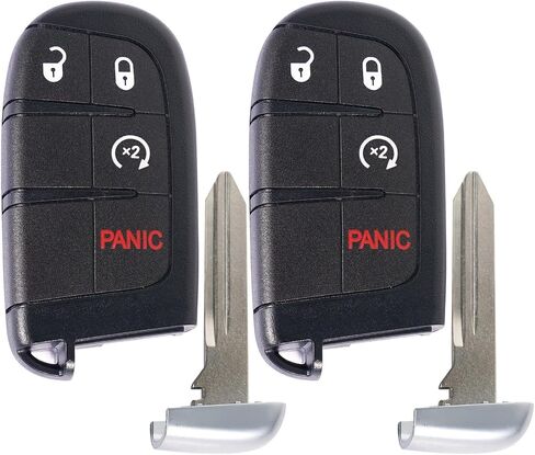 TOP-VIGOR 2Pack مفتاح السيارة عن بعد Fob 433Mhz متوافق مع Dodge Journey Durango 2011 2012 2013 2014 2015 2016 2017 2018، 46 شريحة 4 أزرار مفتاح دخول بدون مفتاح Fob استبدال M3N-40821302 in Kuwait