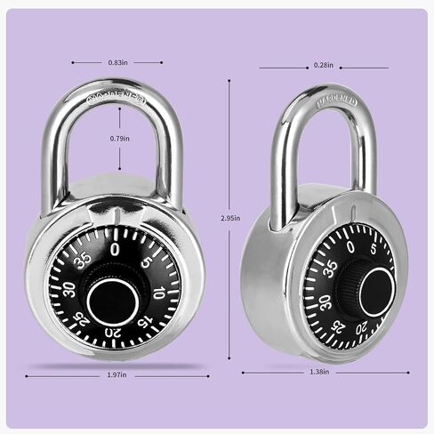 Combination Padlock 24 Pack，Fixed Dial Combination Padlock with Different Combinations，2 in. Wide.Black Turntable，Lock for Gym & Locker,School,Toolbox，and More in Saudi Arabia