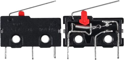 50PCS Micro Limit Switch Normally Open Close Limit Switch KW12-3 AC 250V 5A SPDT 1NO 1NC Micro Switch with Roller Lever Arm Black (with Curved Handle) in Kuwait