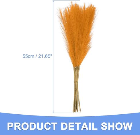 Pampas Artificial Grass - 15 Pack Fake Faux Pampas Grass Fits for Wedding Decorate DIY Crafts - Polyester Artificial Grass - (21", Red) in Kuwait