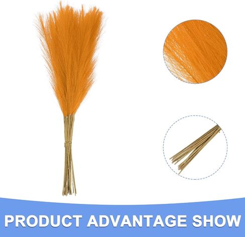 Pampas Artificial Grass - 15 Pack Fake Faux Pampas Grass Fits for Wedding Decorate DIY Crafts - Polyester Artificial Grass - (21", Red) in Kuwait