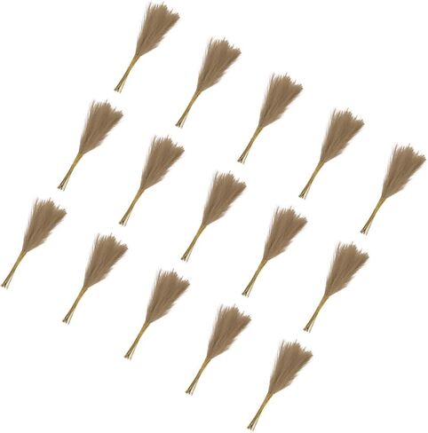Pampas Artificial Grass - 15 Pack Fake Faux Pampas Grass Fits for Wedding Decorate DIY Crafts - Polyester Artificial Grass - (21", Red) in Kuwait