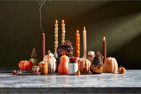 Mud Pie Ceramic Pumpkin Candle, White, 7 3/4 oz in Saudi Arabia